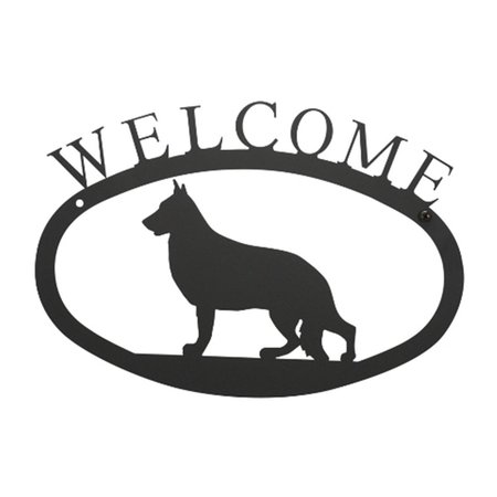 VILLAGE WROUGHT IRON Welcome Sign-Plaque - German Shepherd - Dog WEL-245-S